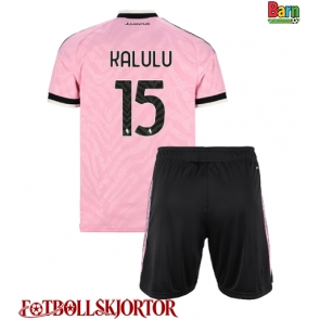 Juventus Pierre Kalulu #15 Borta Kläder Barn 2026-27 Kortärmad (+ Korta byxor)